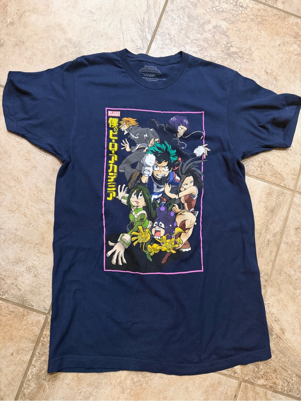 Unisex Navy My Hero Academia Anime Graphic Tee - Classic Character Print